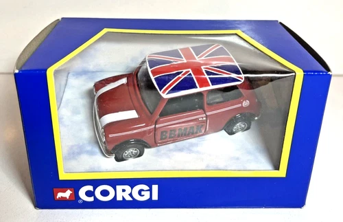 2000 Corgi 04410 Mini Flame Red w Union Jack on Roof Hood Stripes - BBMAK VTG