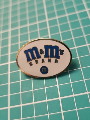 Vtg M & M s Brand Mars Company Logo Gold Tone Lapel Pin
