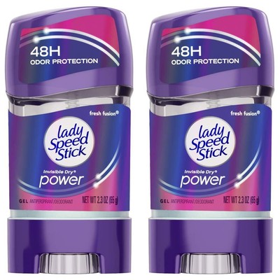 Lady Speed Stick 48HR Antiperspirant Deodorant Gel Fresh Fusion 2.30 oz (Pack of