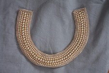 Vintage 1950's GLENTER Antiqued Bead Pearls Necklace Collar Choker MIJ Japan