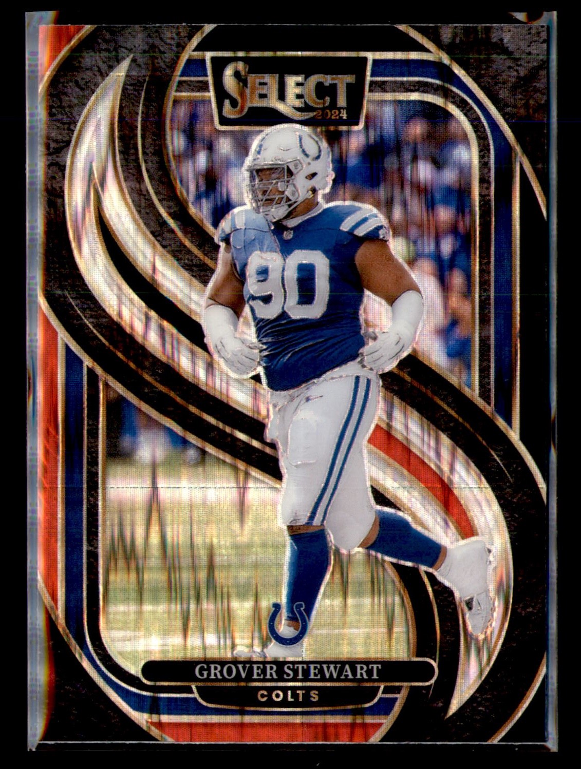 2024 Panini Select #139 Grover Stewart Black & Red Prizm Shock