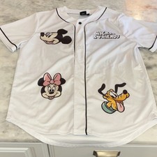 Disney Mickey & Friends White Button-Front Ba...