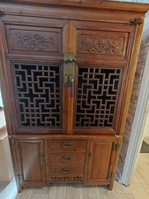Antique Chinese Cabinet Drinks TV Cupboard Sideboard Media Unit