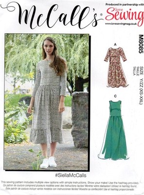 McCalls Schnittmuster 8085 sehr einfaches Kleid für Strickstoff Gr. 4 - 26 Neu