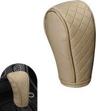 Gear Shift Cover, Leather Shift Knob Cover, Anti-Slip Breathable Shift Beige