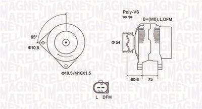 MAGNETI MARELLI Lichtmaschine BMW LAND ROVER 2,0 3,0 12317789980 YLE500170