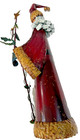 Rustic Metal Cone Santa Figurine w/ Holly & Star Staff Primitive Christmas Décor — photo 6