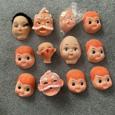 DE COLECCIÓN 12 Piezas VARIEDAD CABEZAS DE MUÑECA CARAS Varios Tamaños Plástico Celoide? HK Lote 3