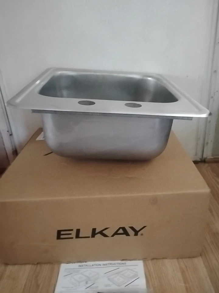Elkay Single Bowl Stainless Steel Sink For Camper Or Bar 17"×19"×8" - Image 2 of 4