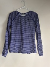 Athleta Gardenia Grove Long Sleeve Striped Rash Guard Sz Med
