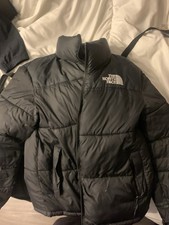 The North Face Men’s Black Nylon Puffer Jacket Full Zip Short Logo Size S