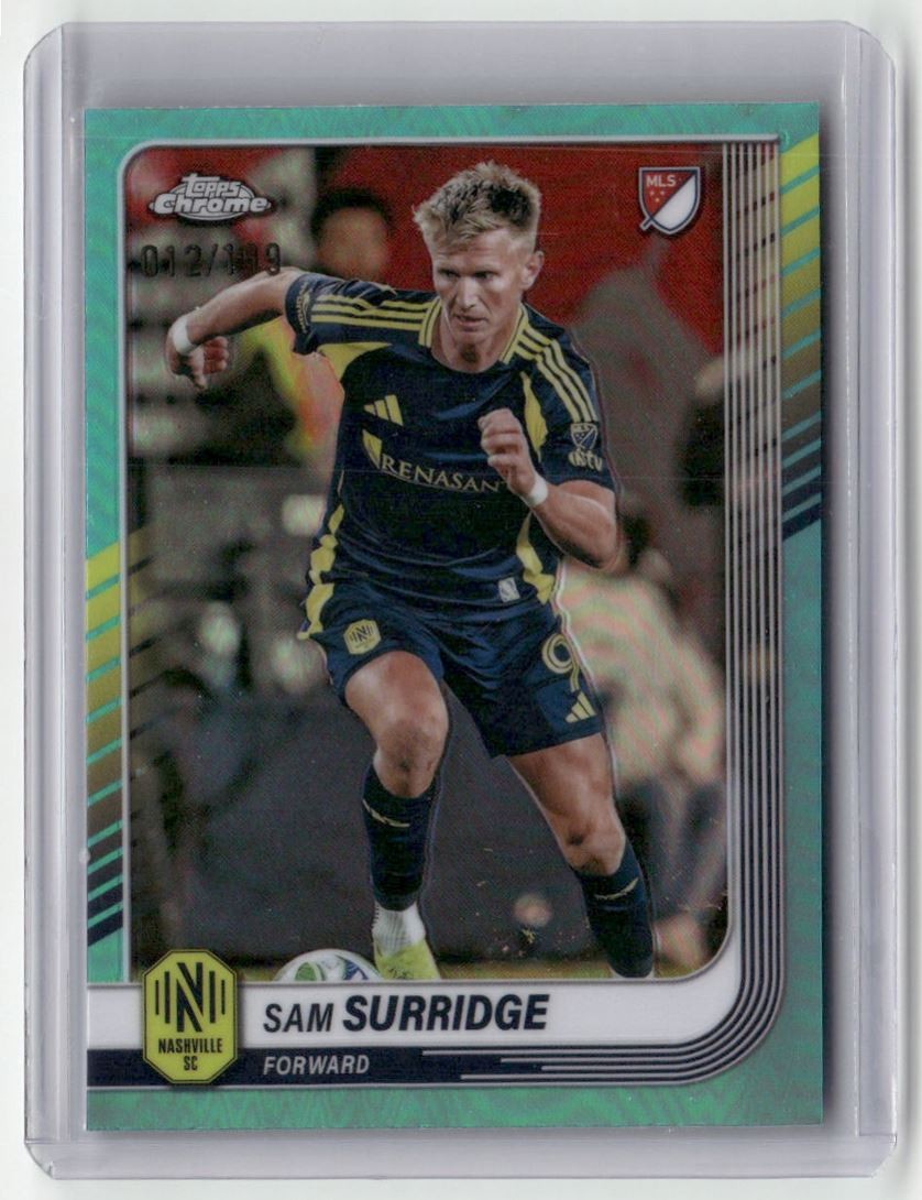 2025 Topps Chrome MLS Aqua Sam Surridge 12/199 Nashville SC #152