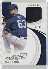 2019 Panini Immaculate Immaculate Swatches 47/49 Jacob Nix #IS-JN 03xg