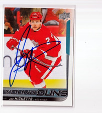 JOE HICKETTS autographed SIGNED '18/19 DETROIT RED WINGS Young Guns rookie card. rookie card picture