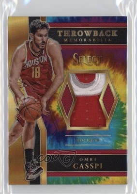 2017-18 Panini Select Throwback Memorabilia Tie-Dye Prizm /25 Omri Casspi 3d3