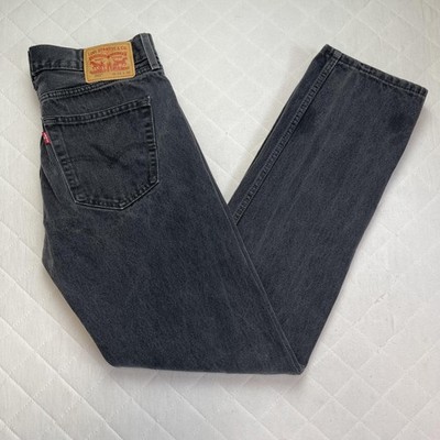 Levis 505 Jeans Mens *34x36 Gray Charcoal Wash Regular Straight Leg Denim