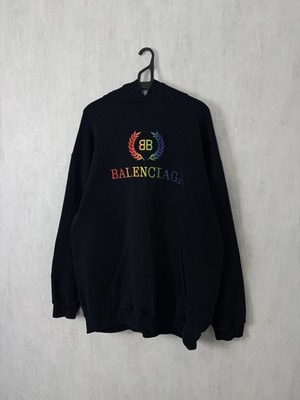 Balenciaga Rainbow Hoodie Crest Logo Embroidered Size M | eBay