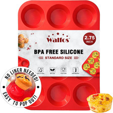 Silicone Muffin Pan - 12 Cups Regular Silicone Cupcake Pan, Non-Stick Great f...