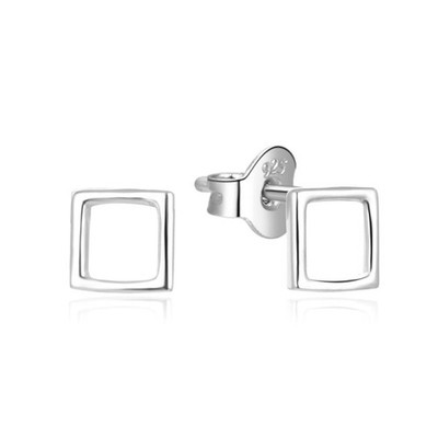 Minimalist silver earrings studs AGUP843L