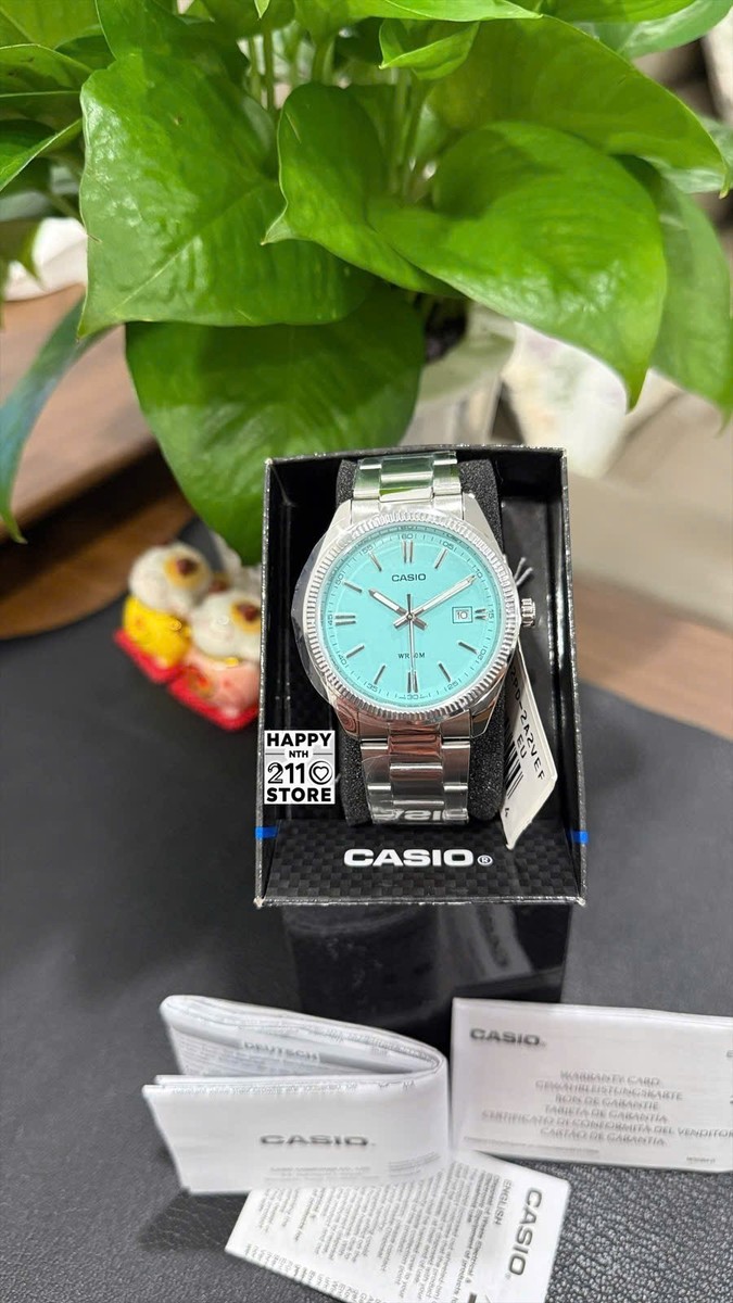 NEW CASIO MTP 1302 TURQUOISE BLUE DIAL MEN'S WATCH (MTP-1302PD
