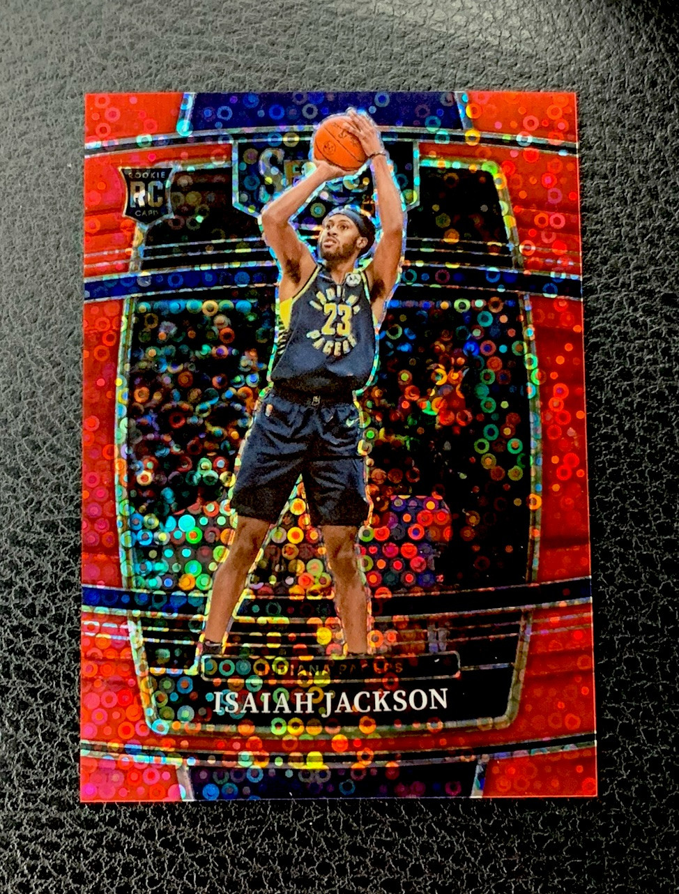 2021-22 Panini Select #55 Isaiah Jackson Red Disco Prizms Rookie /49