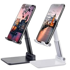 2 Pcs Cell Phone Stand, Adjustable Angle Height Phone Stand for Black White