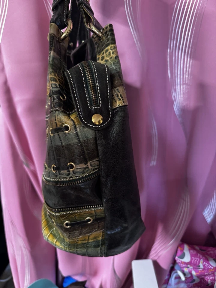 Bolso de hombro vintage Marco Buggiani Italia cuero piel de serpiente para mujer Foto 3 de 4