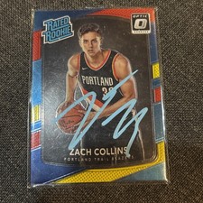 Signed Zach Collins RC 2017-18 Donruss Rated Rookie Card #191  Bulls Gonzaga. rookie card picture