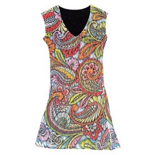 Vintage Psychedelic Paisley Lace Mini Dress Retro 60s 70s Festival Boho Small