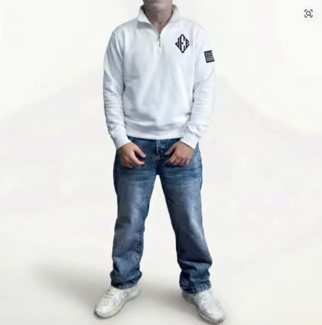 Jeffrey Epstein White Quarter Zip Sweatshirt