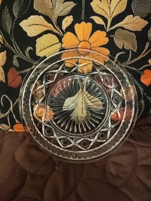 8 Inch Cut Class MCM Glass Salad Plates