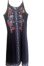 Women’s Sleeveless Black Dress 2xL With Floral Pattern