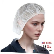 Disposable Bouffant Caps, 24 Inches Hair Nets for Food Service 100 White