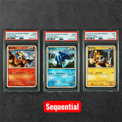 ポケモンカードゲーム Legend Perfect Set PSA Sequential Entei Suicune Raikou Legend Perfect Set Japanese