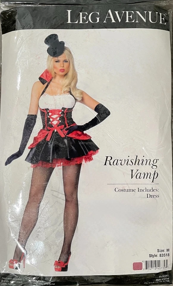 Sexy Disfraz de Vampiro por Leg Avenue CON Redes, Talla M, TOTALMENTE NUEVO Foto 2 de 4