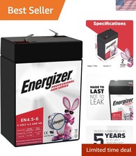 Durable 6 Volt 4.5 Amp AGM Rechargeable Battery - Spill-Proof  Reliable Power