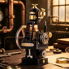 ROKR 3D Puzzle Steam Engine Toys Building Model Kit Adult Xmas Gift with Lights