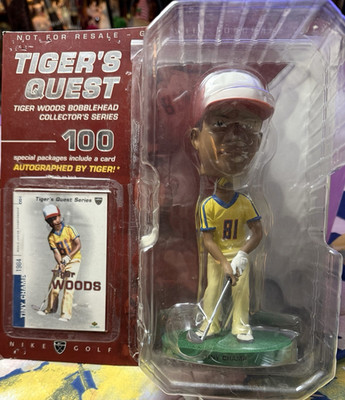 Nike Golf Tiger Woods Bobblehead Collector s Series #100 Yellow/Blue Golf