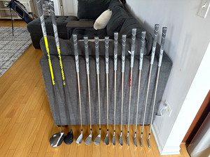 Sim max 9 degree, ping g400 3W, mizuno MP 18 SC (4-PW), SM 10 raw (50,55,60)