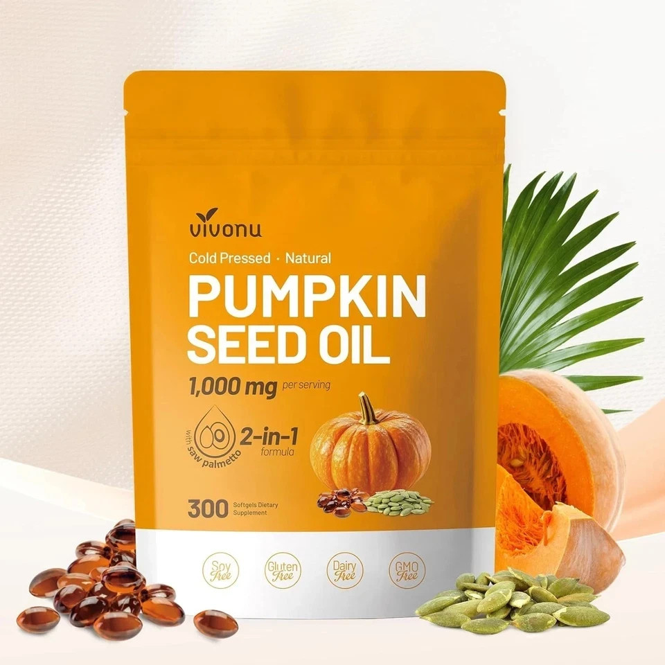 Pumpkin Seed Oil & Saw Palmetto 300 Softgels | Hair, Urinary, Bladder &Prostate/