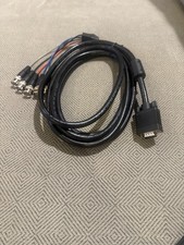 10ft VGA HD15 Male to 5 BNC RGBHV Monitor Projector Video Cable RGB Breakout
