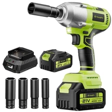Cordless Impact Wrench 1/2 with 550N.M High Torque & Brushless Motor, Power I...