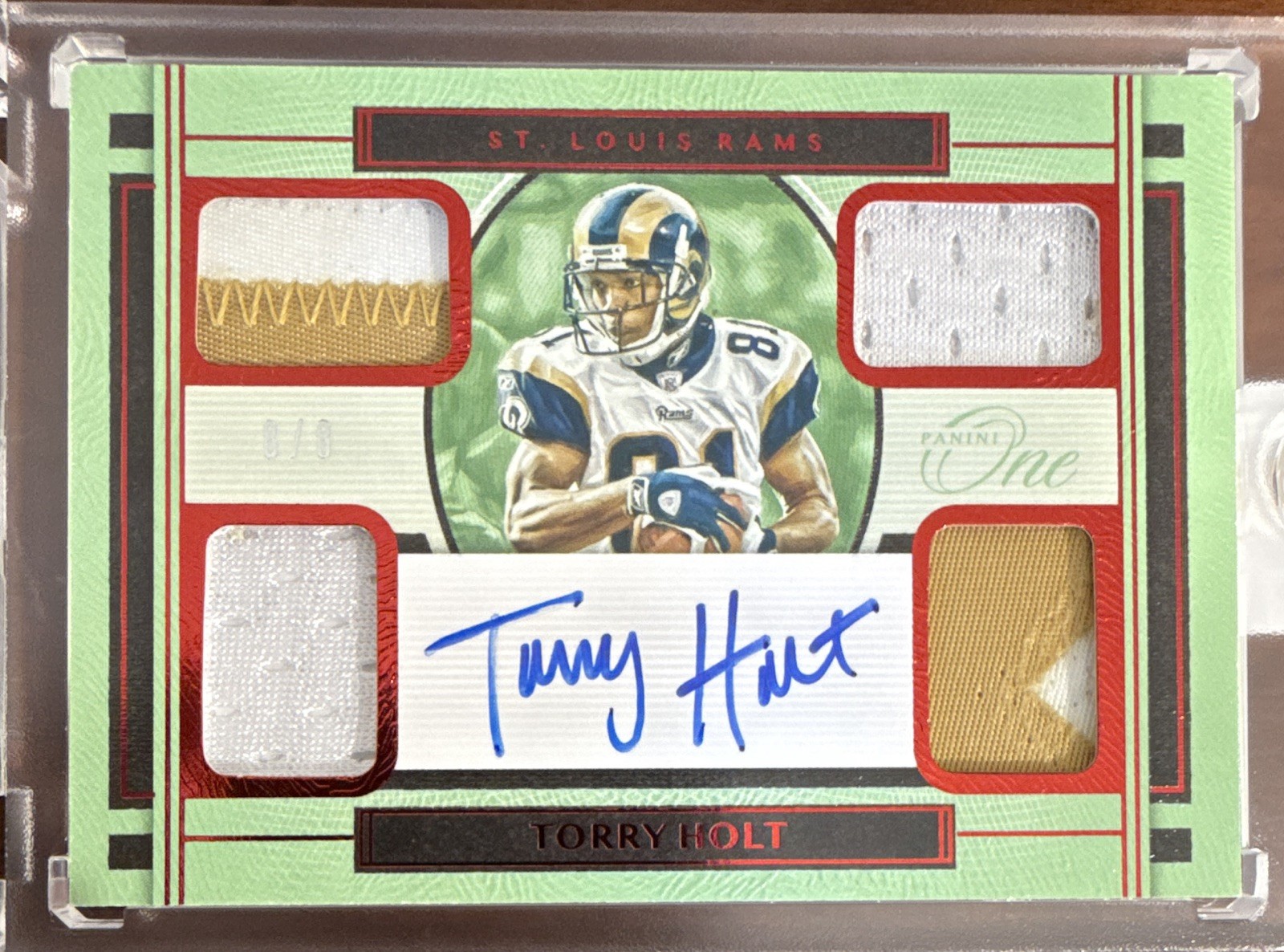 Panini 2020 One Football Torry Holt Auto Patch /8 #60 - Game Used Rams view 1