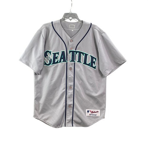 Majestic Baseball Jersey Mens L Grey Seattle Mariners Ayala 13 Authentic MLB