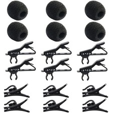 18Pcs Lapel Microphone Clips Replacement Kit 6Pcs Lavalier Mic Clips Metal Tie