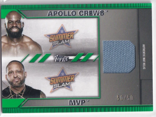 2021 Topps WWE Match-Up Relics Apollo Crews, MVP #MA-CP Green /50
