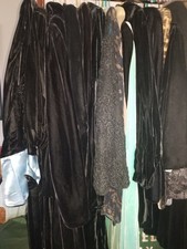 1920's-1930s Womens Vintage Clothing Lot Of 14 Black Velvet Coats Silk Top Dress