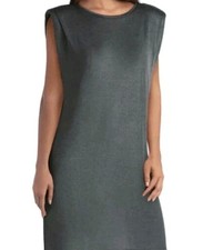 H by Halston Metallic Green Boxy Tunic Top Womans Sz XL NEW Retro Sleeveless