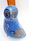 Tonala Mexico Folk Art Pottery Blue Bird Hand Painted Figurine  7” Vintage — photo 2
