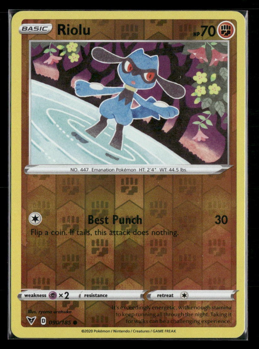 Riolu 090/185 Common Vivid Voltage Pokemon Reverse Holo Near Mint